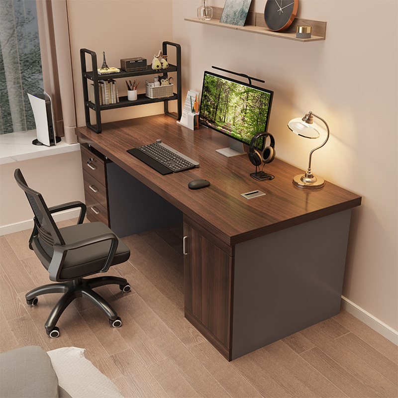 Office Desk Home Computer Desk Desktop Simple Modern Desk Student Study Table Large Work Table with Storage Rack