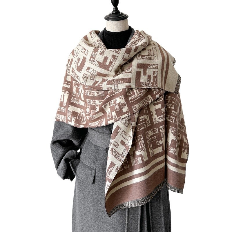 Nueva moda geométrica versátil alta sensación mantel capa de invierno de cachemira suave y cómoda bufandas cálidas