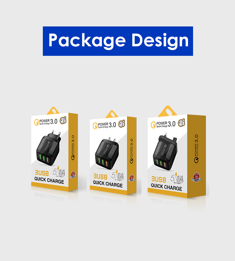 Cargador de teléfono móvil 2,4 A, carga rápida, carga directa, adaptador de corriente de múltiples puertos USB_voghion.com