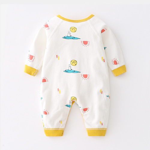 Newborn pure cotton jumpsuit baby boneless harem autumn and winter newborn monk clothing crawling clothing male and female baby spring and autumn clothes