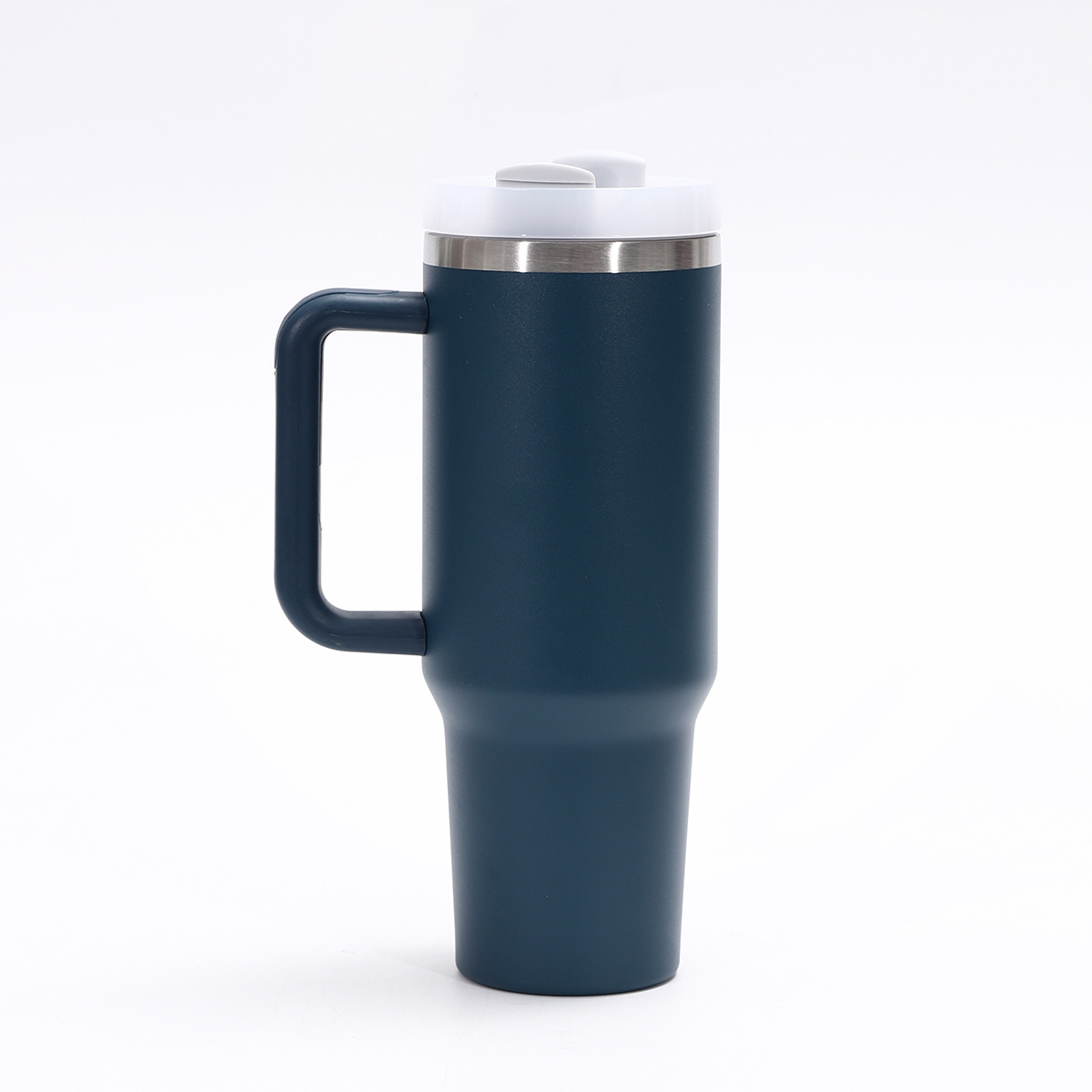 Taza de coche con mango de 40oz transfronterizo Taza de aislamiento de acero inoxidable 304 de doble capa de vacío Taza de hielo de gran capacidad con pajita