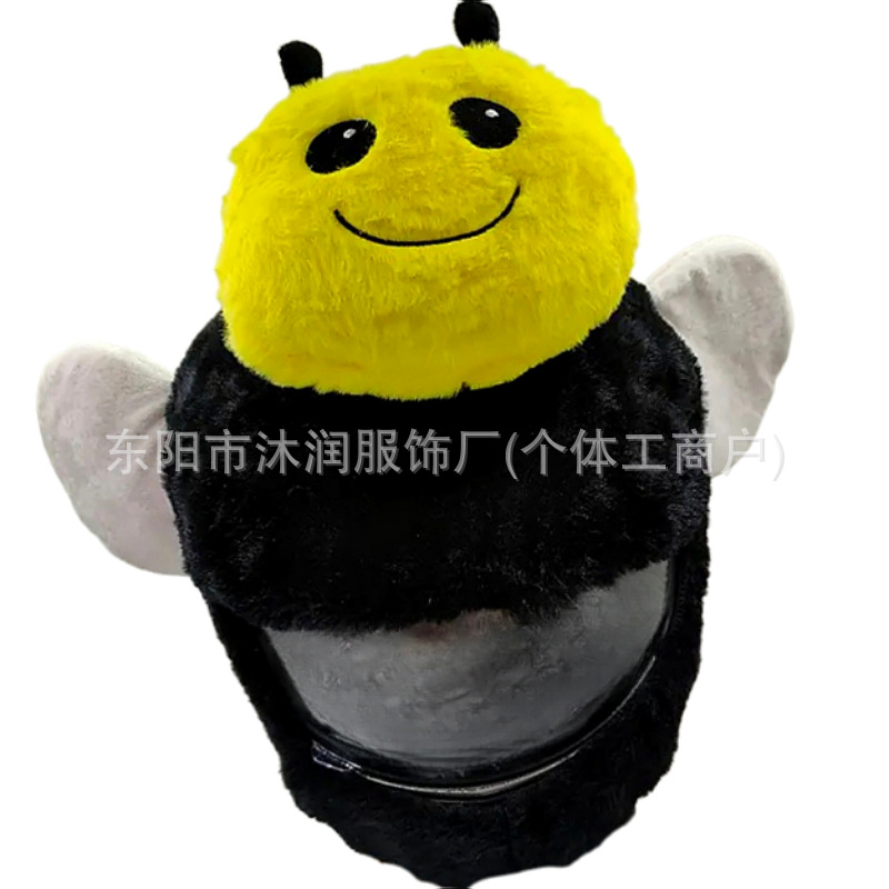 Cross-border in stock Motorcycle Accessories Funny Animal Helmet Set Plush Head Cover Pig Head White Rabbit Pumpkin Riding Noodles Accessories