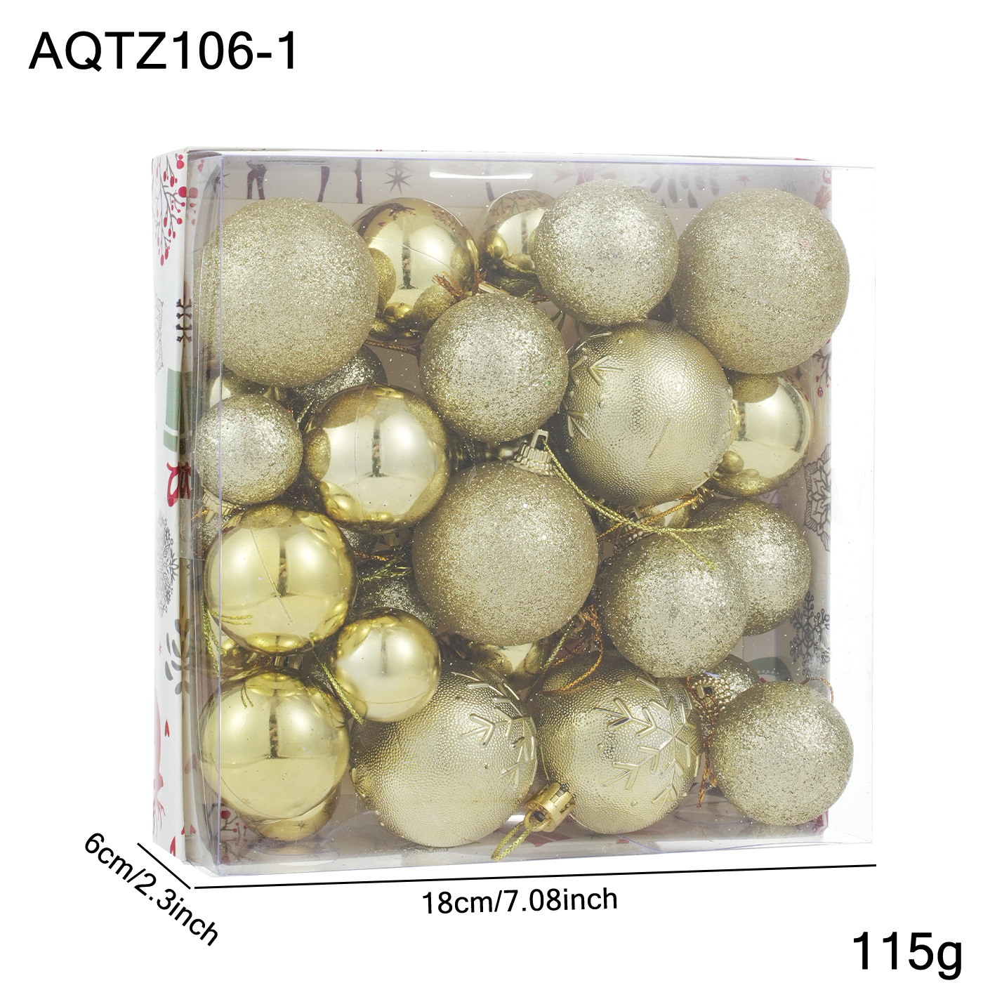Conjunto de Navidad transfronterizo caja de polvo adhesivo galvanizado decoración del árbol de Navidad decoración de la atmósfera de vacaciones decoración de colgante en stock image 7