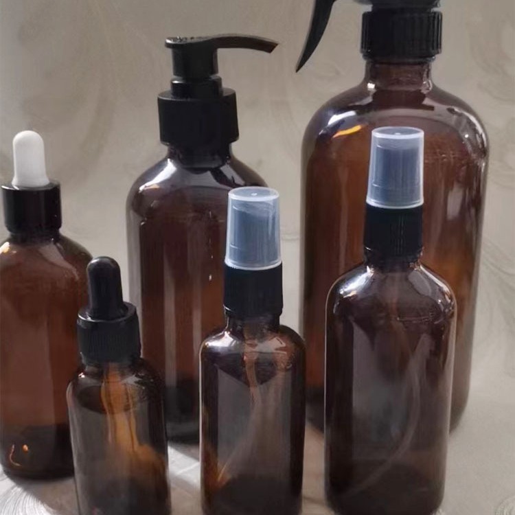 厂家直销配套香薰精油瓶 喷雾玻璃瓶 乳液瓶茶色洗手液瓶批发