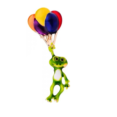 Cross-Border Enamel Balloon Frog Brooch, High-End Niche Men's and Women's Corsage, Retro Silk Scarf Buckle Pin, Clothing Wholesale (Yaxa sancaqları) - x-170-balloon-frog