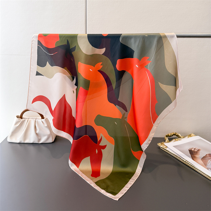 La versión coreana de seda de lujo ligera, bufandas cuadradas, bufandas cuadradas, bufandas cuadradas, bufandas de moda de alta calidad, bufandas de mujer image 2