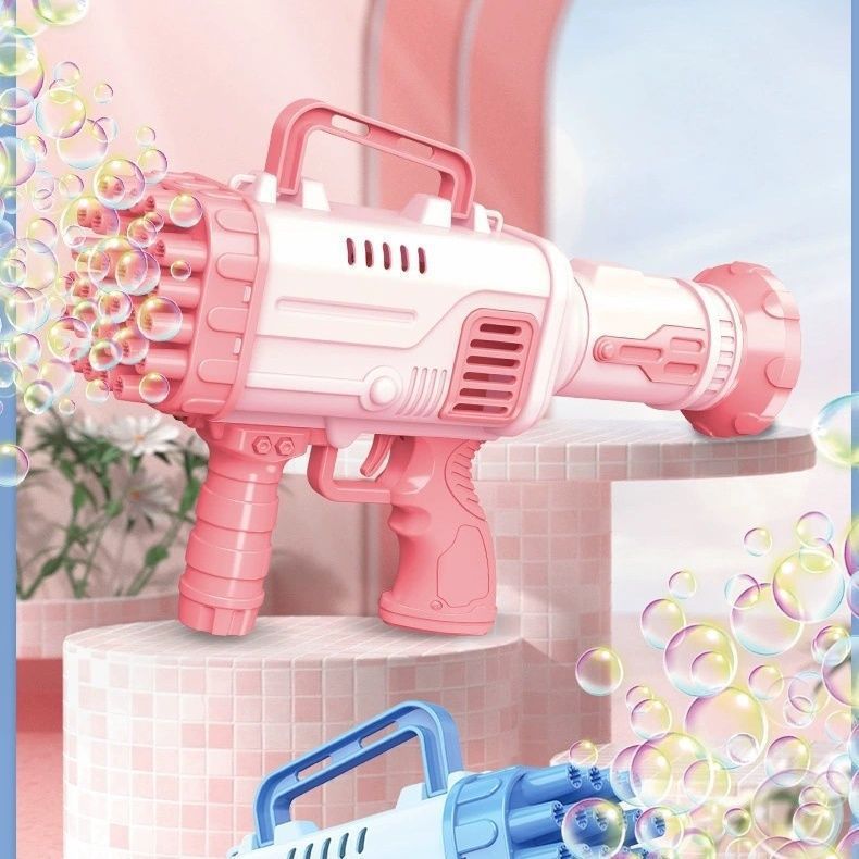 Popular Outdoor 32-Hole Rocket Launcher Bubble Handheld Electric Bubble Blowing Gatling Toy for Men, Women and Kidsren Internet Celebrity