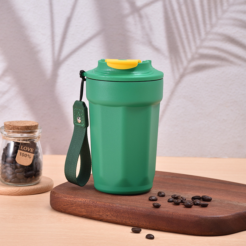 Taza de aislamiento Taza de café octogonal de acero inoxidable Taza de agua portátil de alto valor para hombres y mujeres Taza de mano al por mayor Logotipo personalizado image 11