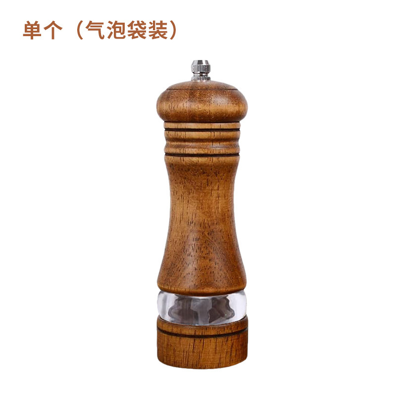 跨境套装6寸研磨器 手动胡椒磨调味罐简约款胡椒磨木质手动|undefined