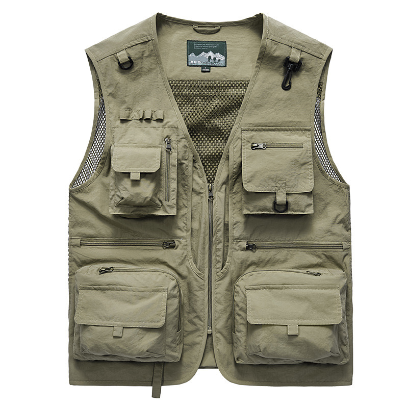Men's Summer Breathable Thin Vest Jacket for Outdoor Sports, Fishing, Photographer's Vest with Printed Logo Men's Summer Breathable Thin Vest Jacket for Outdoor Sports, Fishing, Photographer's Vest with Printed Logo