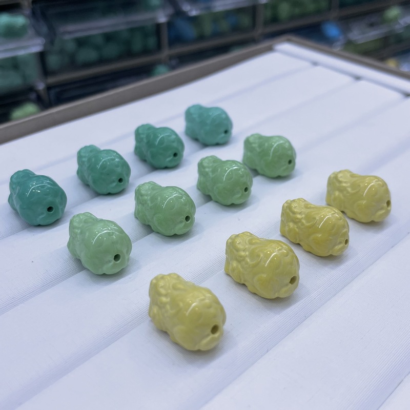 菱镁矿松石雕刻貔貅配件手工diy文玩时尚配饰佛珠串珠手链项链|undefined