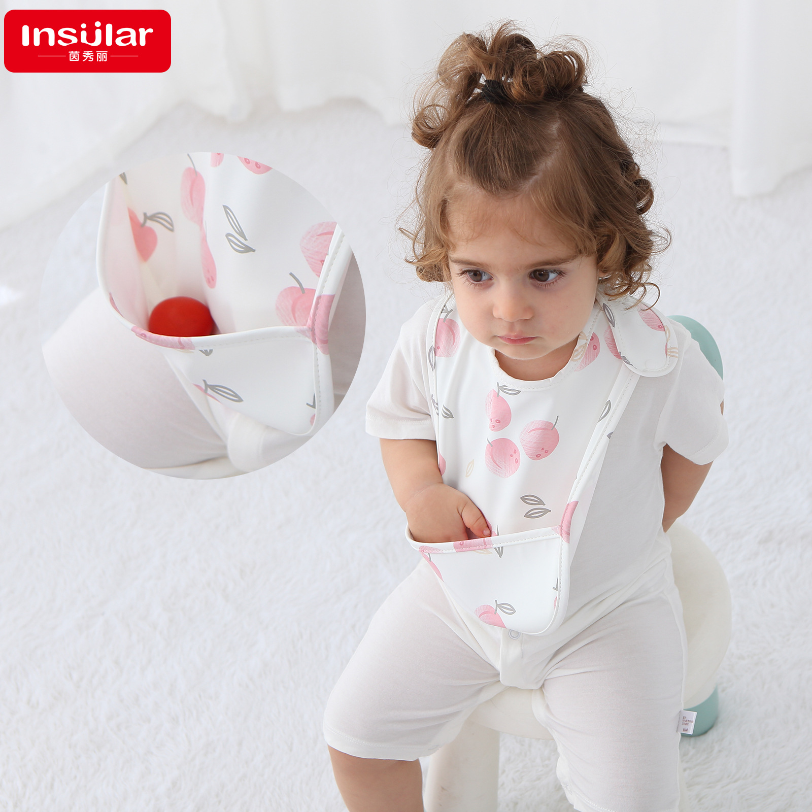 국경 간 덴마크 스타일의 아기 턱받이 방수 스냅 버튼 턱받이 아기 먹는 침을 뱉는 수건 어린이 방수 턱받이 가운