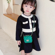 韓版新款小香風兒童包菱格綉線兒童斜挎包時尚洋氣迷你女童公主包