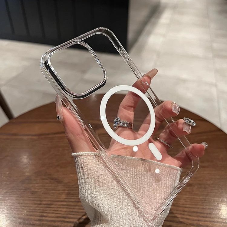 不发黄透明PC适用iPhone16手机壳高透磁吸充电苹果15超薄防摔硬套|undefined