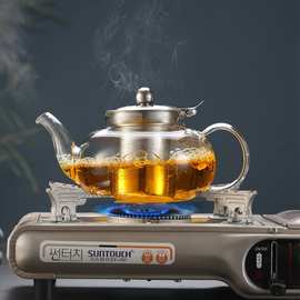 加厚玻璃茶具花茶壶套装整套耐热不锈钢过滤红茶功夫煮泡茶器家用