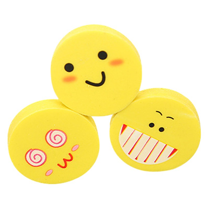 Creativa cara sonriente Borrador de dibujos animados expresión borrador lindo aprendizaje papelería estudiante Premio regalo fábrica al por mayor