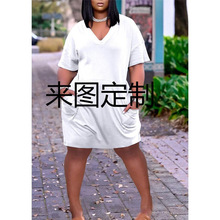 夏天宽松腰套头日式日系都市休闲短裙拼接新款纯色棉连衣裙