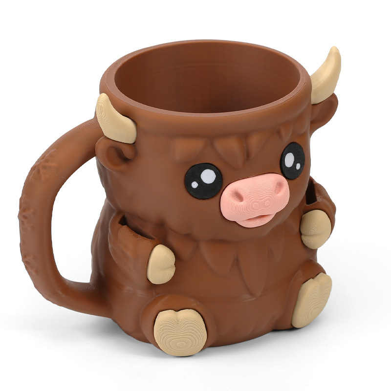 跨境Highland Cow Ice Cream Pint Rack可爱的高地牛冰淇淋品脱架|undefined