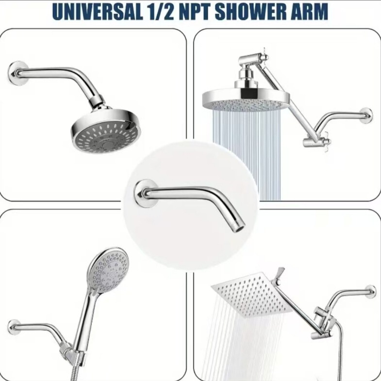 Stainless Steel Shower Accessories Modification Pipe Elbow Fixed Bracket Nozzle Crossbar Top Spray Shower Connecting Rod 4 Points Stainless Steel Shower Accessories Modification Pipe Elbow Fixed Bracket Nozzle Crossbar Top Spray Shower Connecting Rod 4 Points