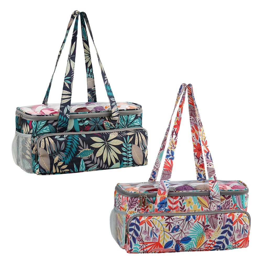 Cruz-frontera exclusiva 600D Oxford tela azul hojas con correa de hombro bolsa de almacenamiento de lana bolsa cuadrada fabricante EB043