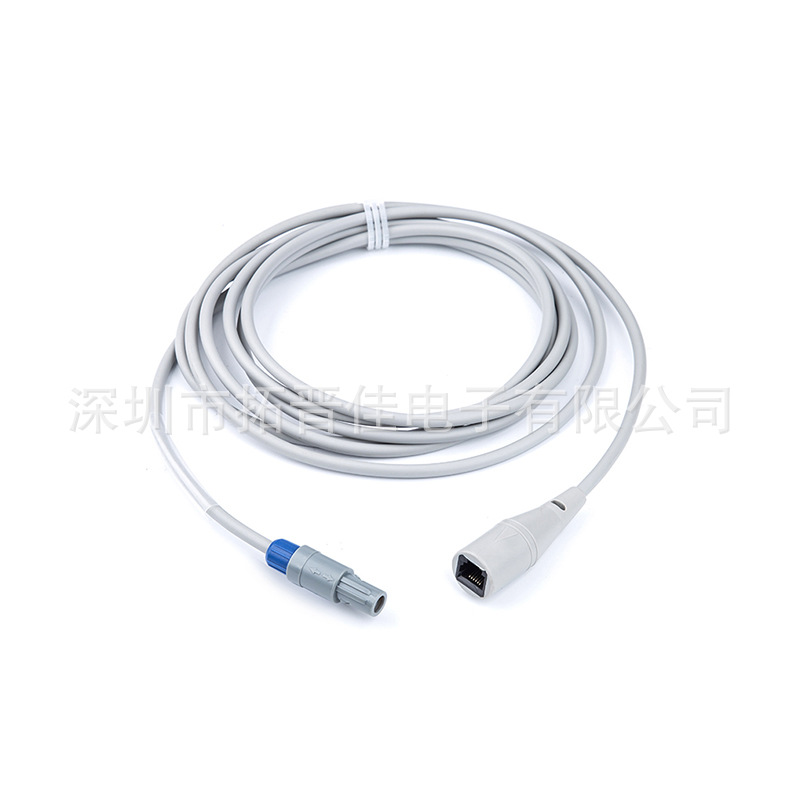 适用于锦江电子4针双槽有创压转BD/爱德华/尤它等压力传感器电缆