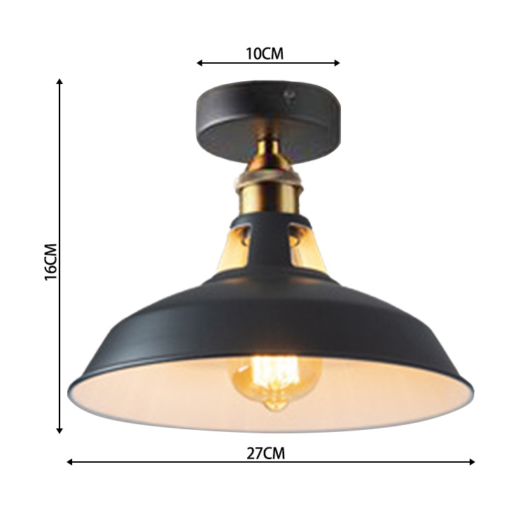 Araña de hierro forjado de viento industrial transfronterizo, restaurante retro, barra de bar, candelabro de porche, pantalla de lámpara de un solo cabezal