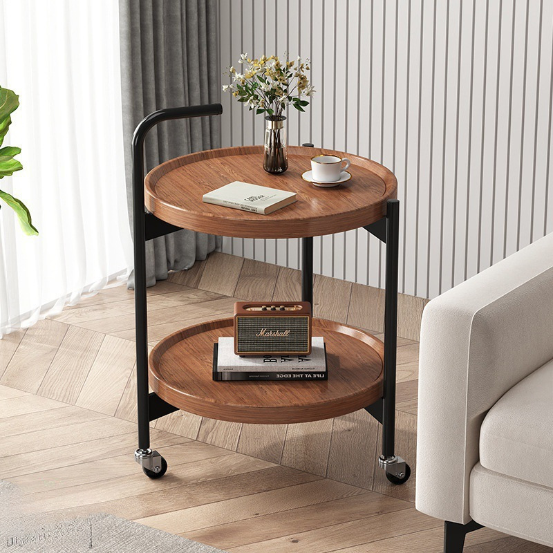 Coffee Table, Movable Trolley, Living Room Sofa, Side Table, Small Round Table, Side Table, Small Table Storage Rack, Nordic Style Dining Cart