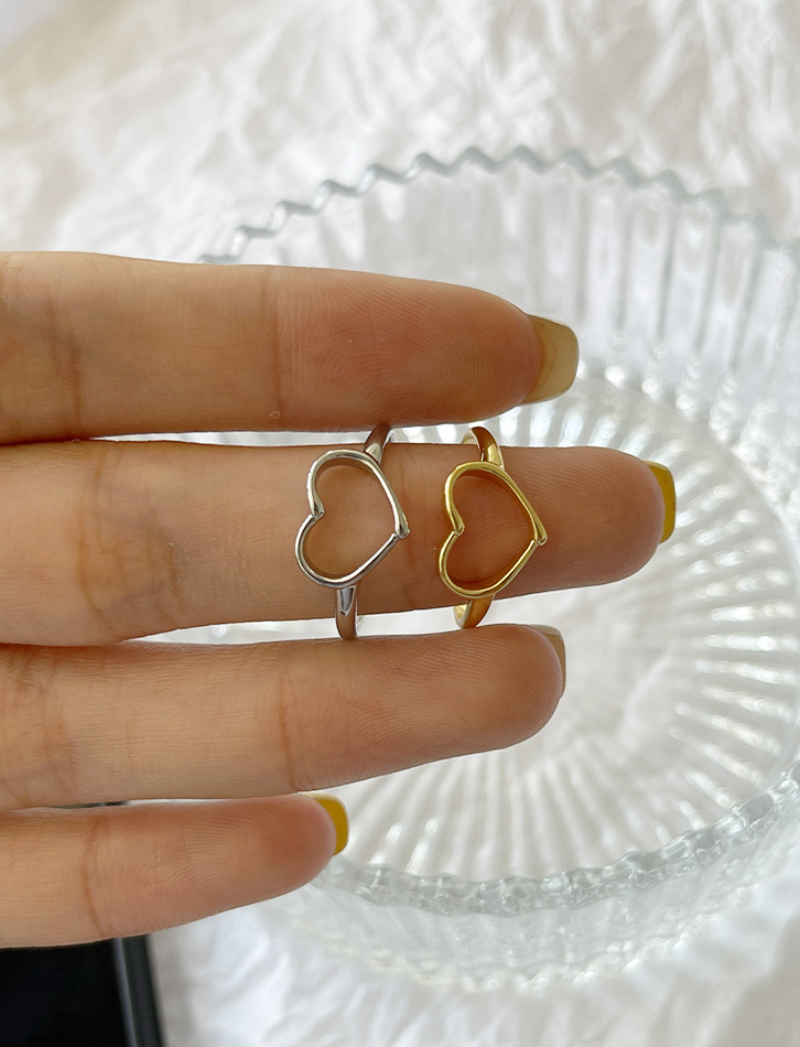 Simple Style Heart Shape Copper Rings 1 Piece