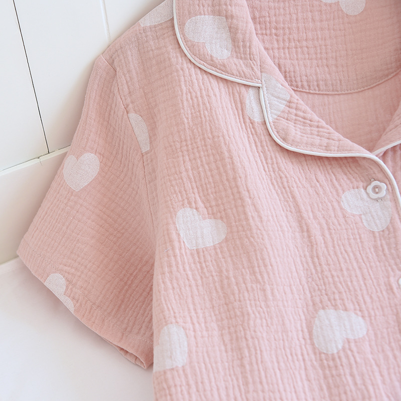 Title 10, Damen-Pyjama-Set aus Baumwolle mit kurzen Ärmel...