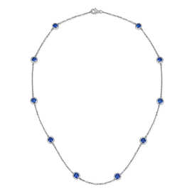 抖音快手直播叠戴4.0mm圆形培育项链蓝宝银镀18k金泡泡chocker