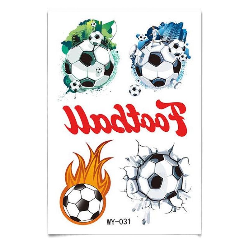 Tatuajes Temporales de Fútbol de Dibujos Animados, Impermeable, para Eventos Deportivos image 1