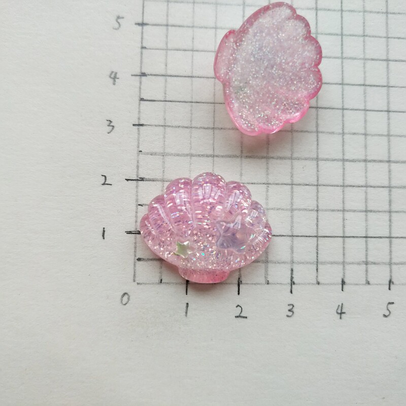 卡通渐变闪粉海洋鱼尾树脂饰品配件手工diy奶油胶手机壳发夹材料|undefined