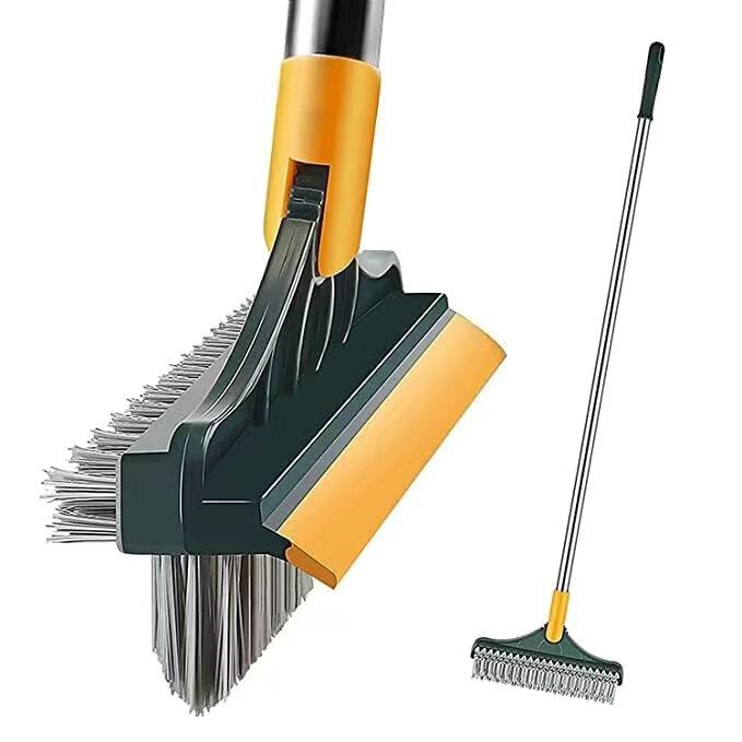 Three-in-One Floor Brush Long Handle Bathroom Tile Brush Floor Slit Wall Corner Gap Brush Cleaning Floor Brush