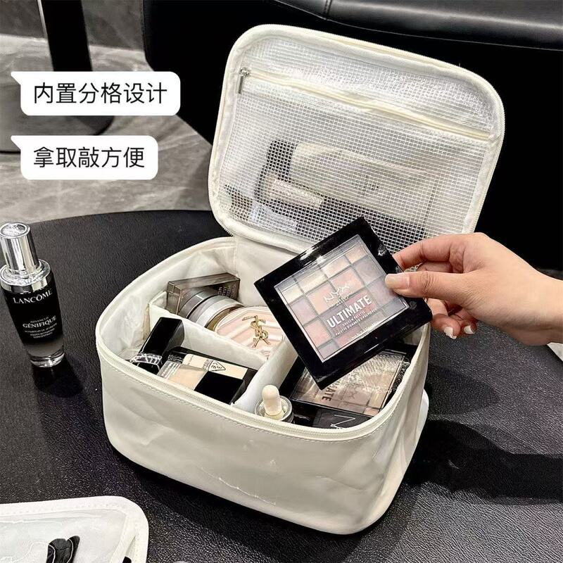 2025新款化妆包收纳便携大容量可爱化妆箱化妆品镜子洗漱防水旅行|undefined