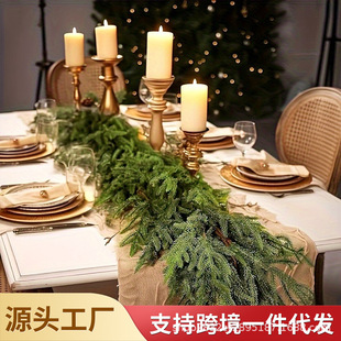 Amazon temu simulation green pine needles Norfolk rattan 1.8 m encryption Christmas decoration vines Christmas