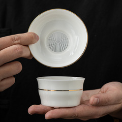 冬未羊脂玉白磁茶漏れ茶フィルタ茶器部品茶フィルタセラミック茶仕切り高級フィルタ茶器