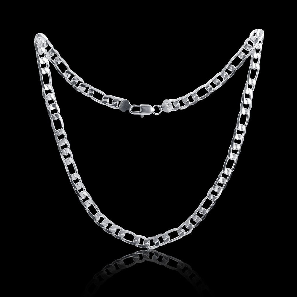 Men's Figaro Chain Silver-plated Necklace For Stylish Accessories_voghion.com