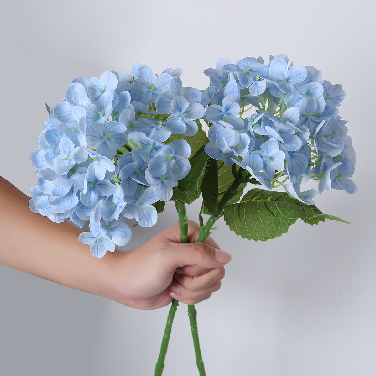 Humectante 3D sensación de mano 72 piezas de flores de imitación de hortenida decoración floral hotel diseño de boda película de flores falsas hortenida