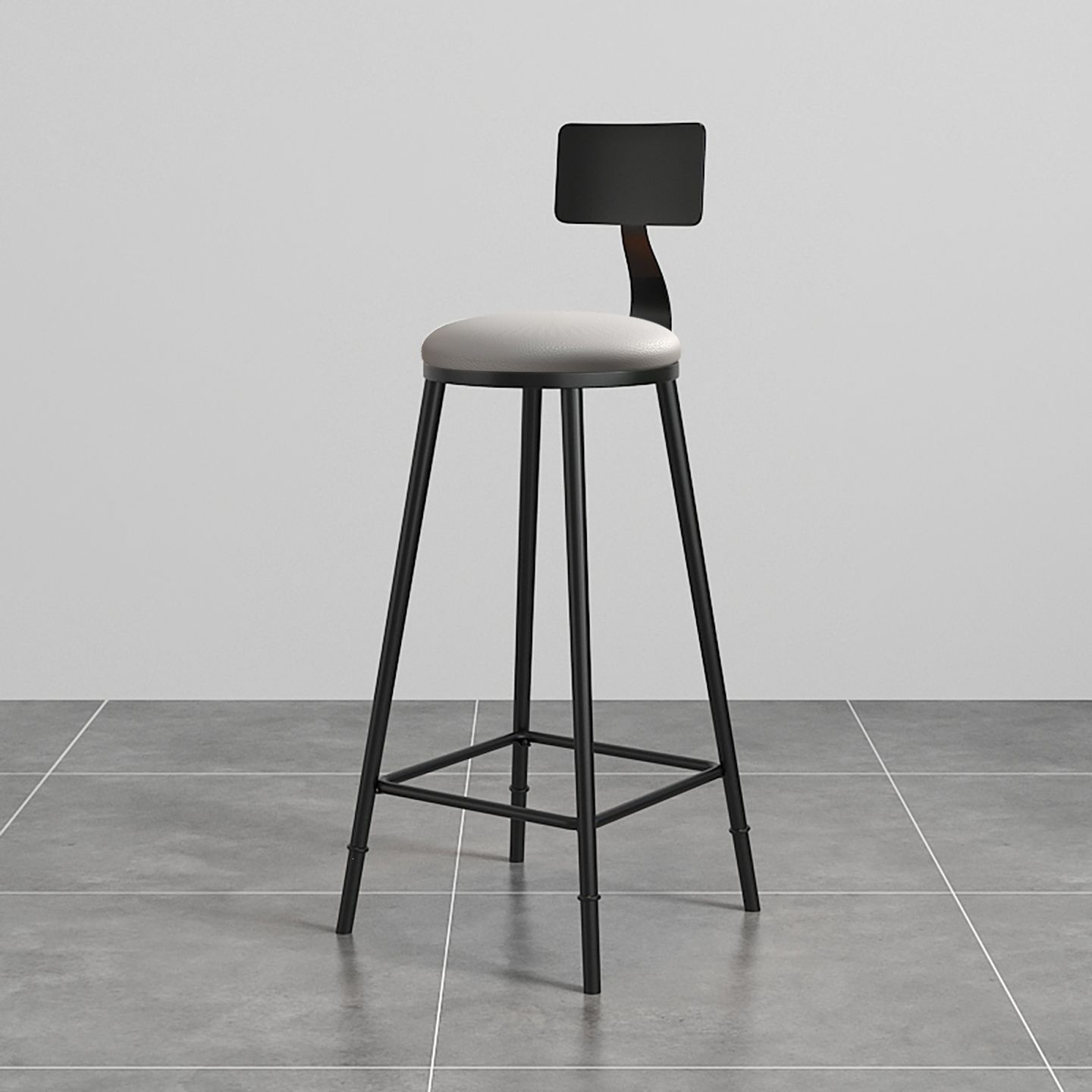With back gray leather