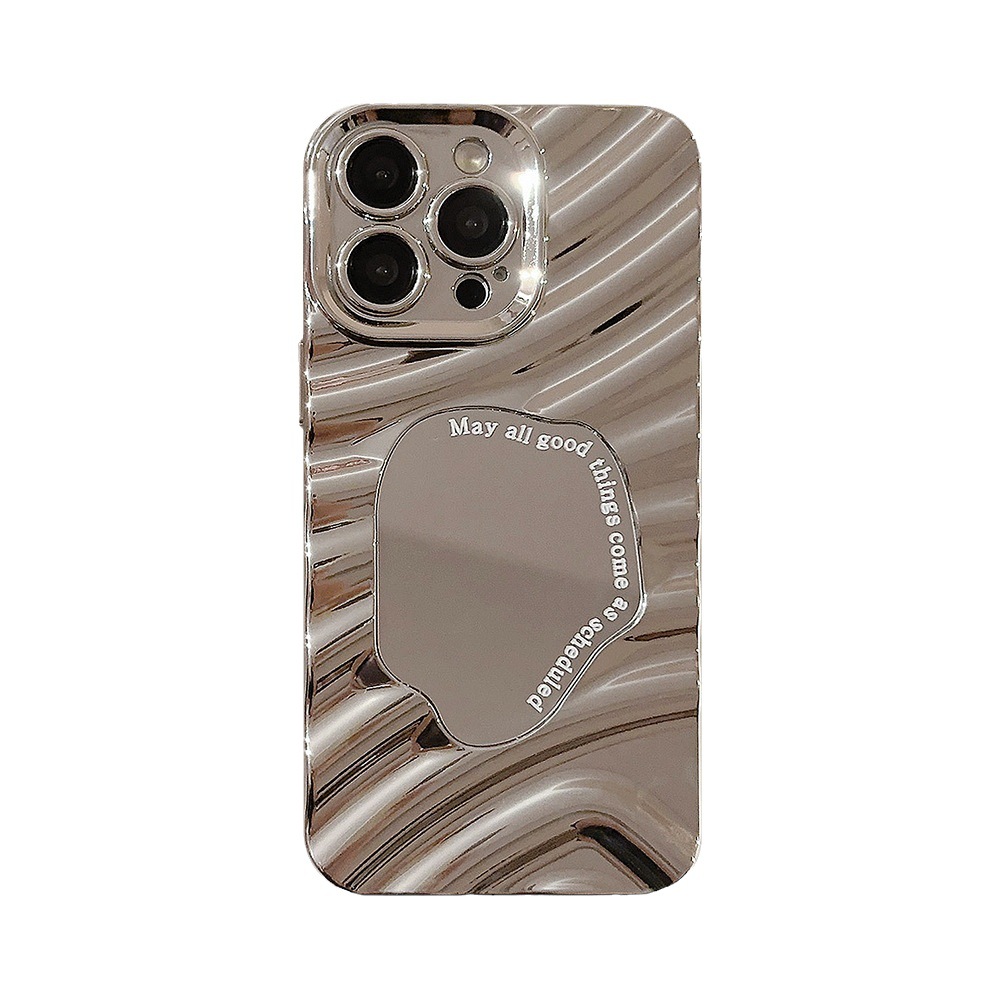 Irregular Water Ripple Mirror Case For Iphone 15 14 Pro Max Luxury_voghion.com