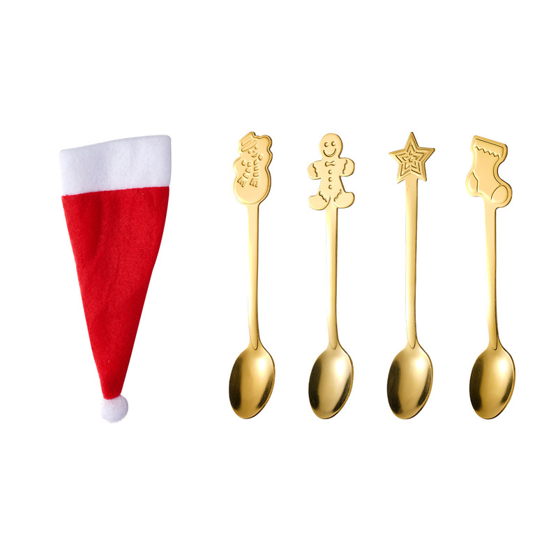 クリスマス食器ギフトステンレスデザートスプーンコーヒースプーンギフトボックスセットクリエイティブ漫画クリスマススプーン卸売|undefined