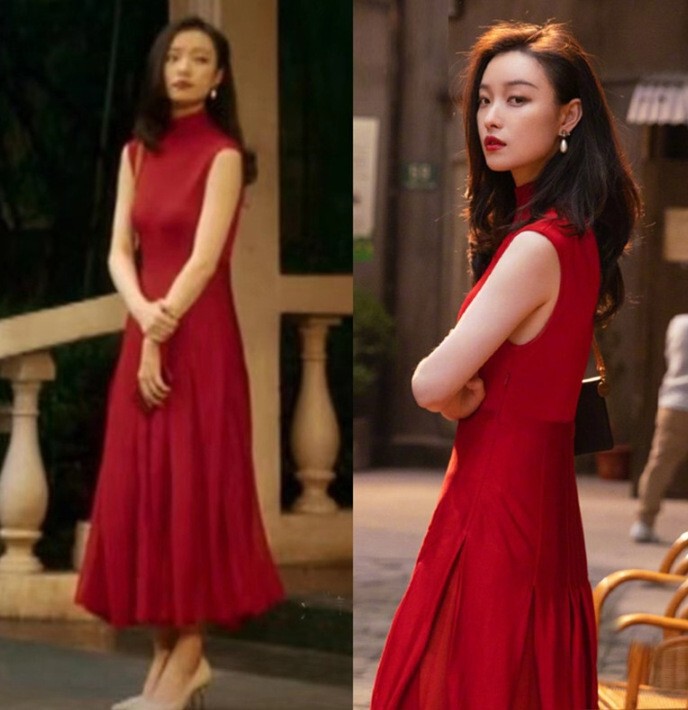 Golden Years Zhu Lock Ni Ni Star's Same Dress Women's Fashionable Slim Evening Dress Banquet Long Skirt Outfit
