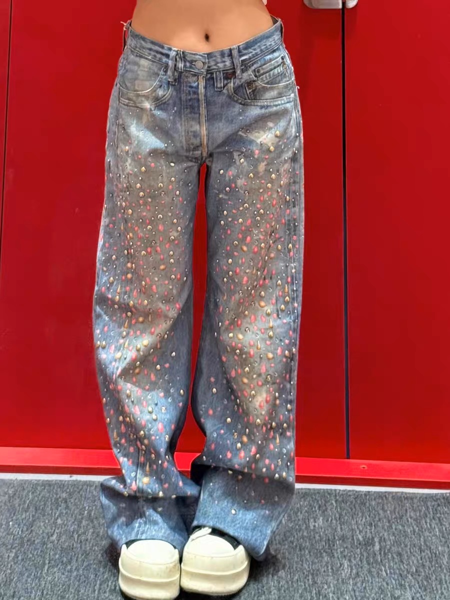 Jeans donna denim gamba larga pantaloni stile oversize moda_voghion.com