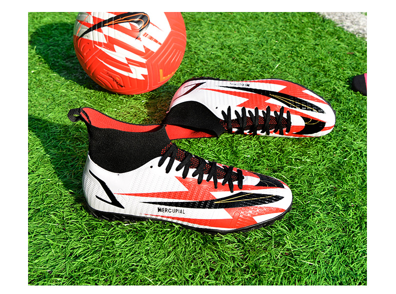 High-Top-Fußballschuhe, fliegende gewebte Socken, Überschuhe, Jungen Mädchen, gebrochener TF-Kunstrasen, AG-Nägel, Wettkampf und_voghion.com