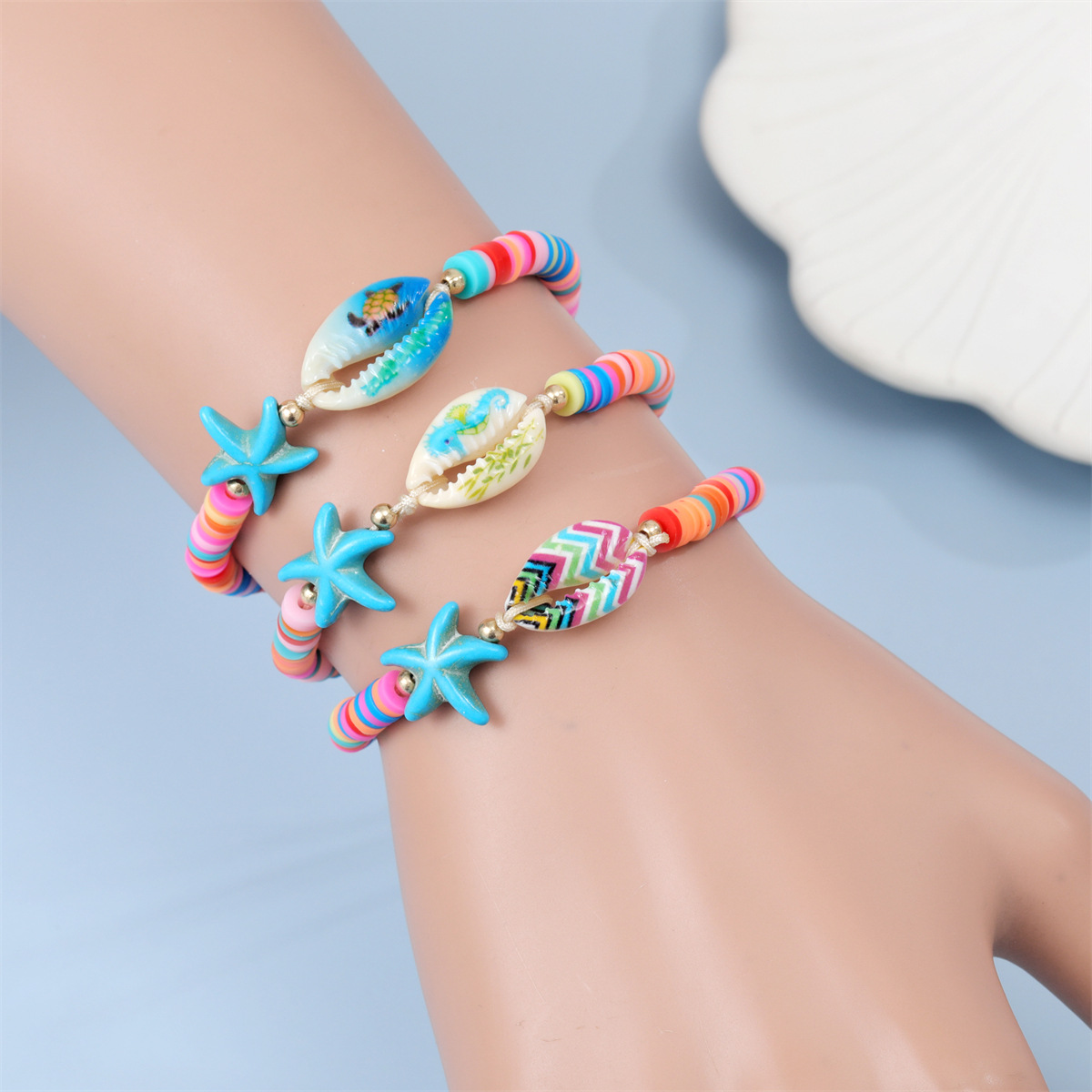 All Seasons Season Bohemian Beach Starfish Shell Shell Cord In Chain Beaded Bracelets Wholesale
