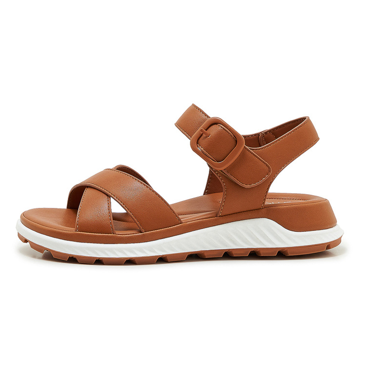 Sandal quai chéo nữ đế dày chống trượt mùa hè — màu nâu, màu đen, màu xám, màu mơ chi tiết 32