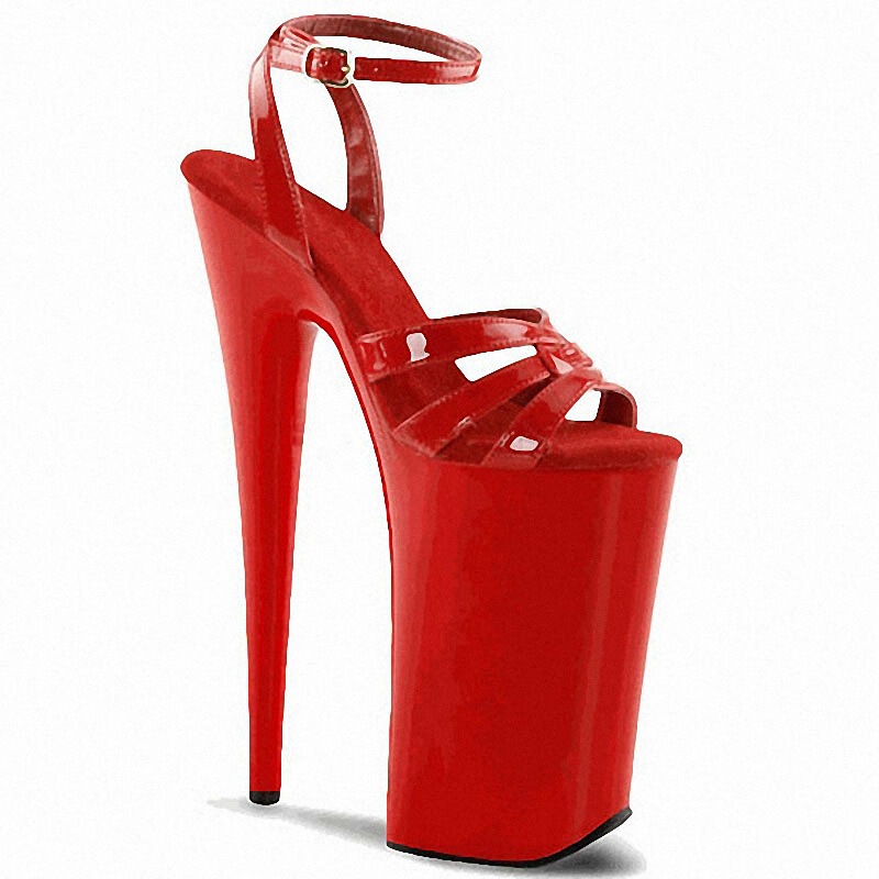 23cm Ultra-High Heel Roman Open-Toe Sandals, Sexy and Fashionable Model Stage Performance Waterproof Platform Cd Cross-Dressing Women's Shoes