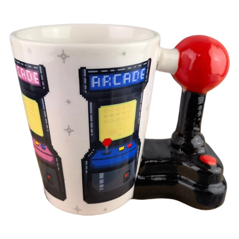 Juego creativo manija de la Taza de cerámica carta de color Máquina de Juego Rocker Taza de agua de cerámica taza de café de dibujos animados