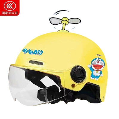 helmet, suitable for boys and girls, with sun – Motosiklet kaskı (dəbilqə) - 3c-kids-diy-yellow-yellow-windmill-transparent-one-size-fits-all
