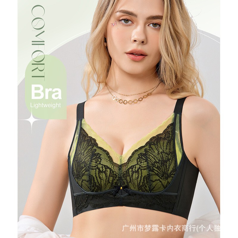 Core Baona 8259 Upper Thin Lower Thick B Cup No Steel Ring Underwear Comfortable Breathable Upper Bra Push-up Lace Bra